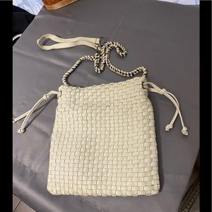 Linea Pelle Leather ivory shoulder purse crossbody